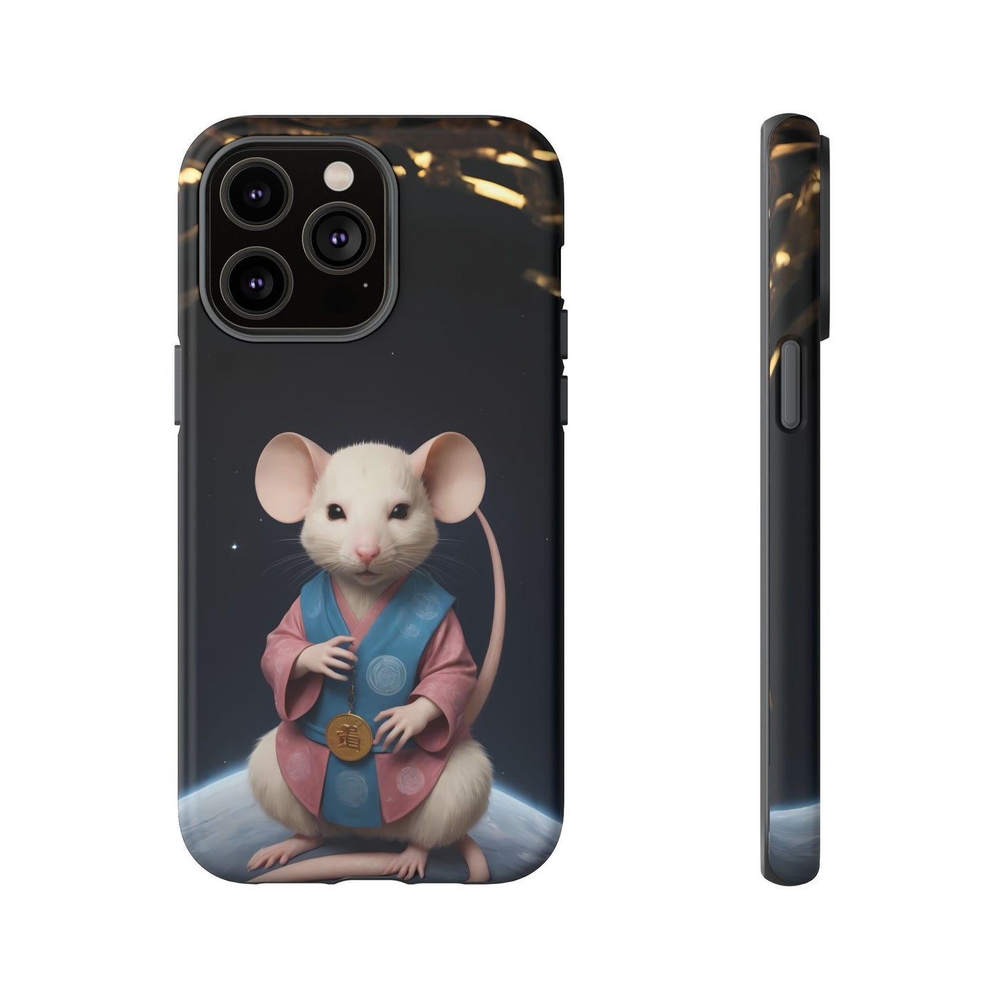 Chinese Zodiac Rat Phone Case for iPhone 8–16 Pro Max, iPhone 8 Plus–13 Mini, iPhone XS–XS Max, iPhone 11–14 Pro Max - Designed by Thalia