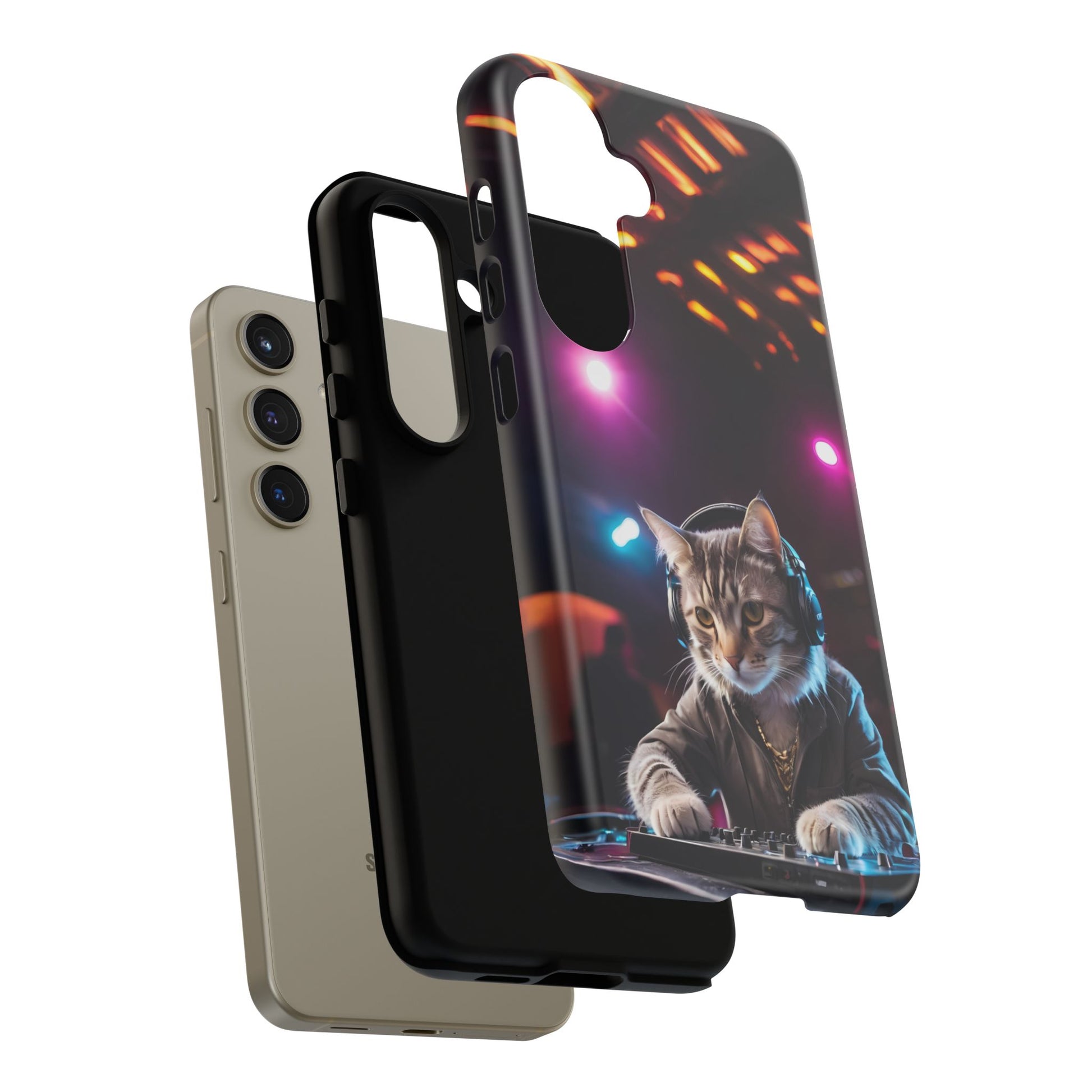 DJ Kitty Phone Case for iPhone 8–16 Pro Max, Pixel 5–8 Pro, Galaxy S10–S24 Ultra - Designed by Thalia