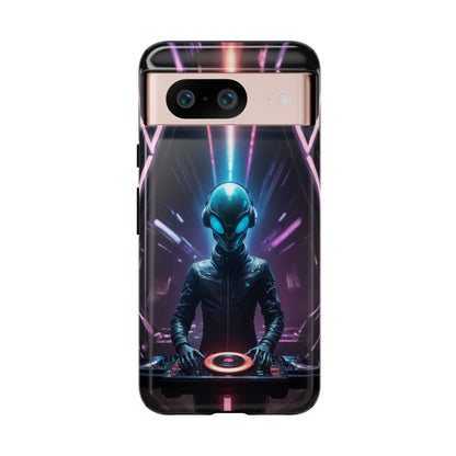 Alien DJ Custom Phone Case for Google Pixel 8 Pro, Pixel 8, Pixel 7, Pixel 6 Pro, Pixel 6, Pixel 5 5G - Designed by Thalia