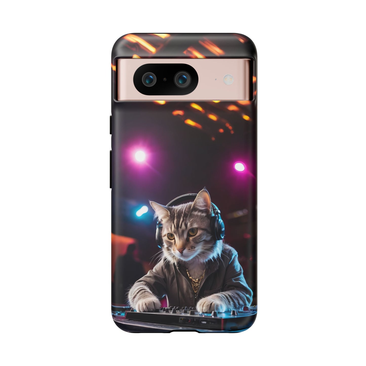 DJ Kitty Phone Case for iPhone 8–16 Pro Max, Pixel 5–8 Pro, Galaxy S10–S24 Ultra - Designed by Thalia