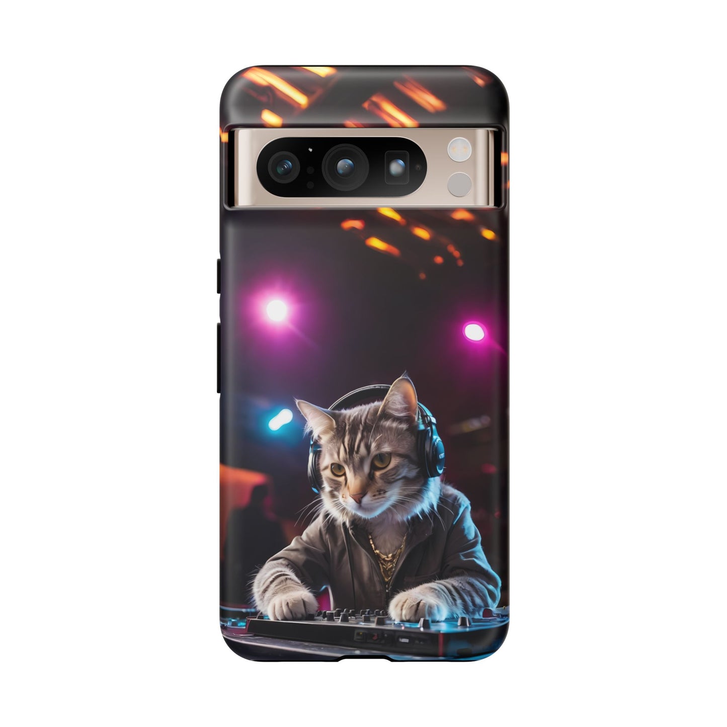 DJ Kitty Phone Case for iPhone 8–16 Pro Max, Pixel 5–8 Pro, Galaxy S10–S24 Ultra - Designed by Thalia