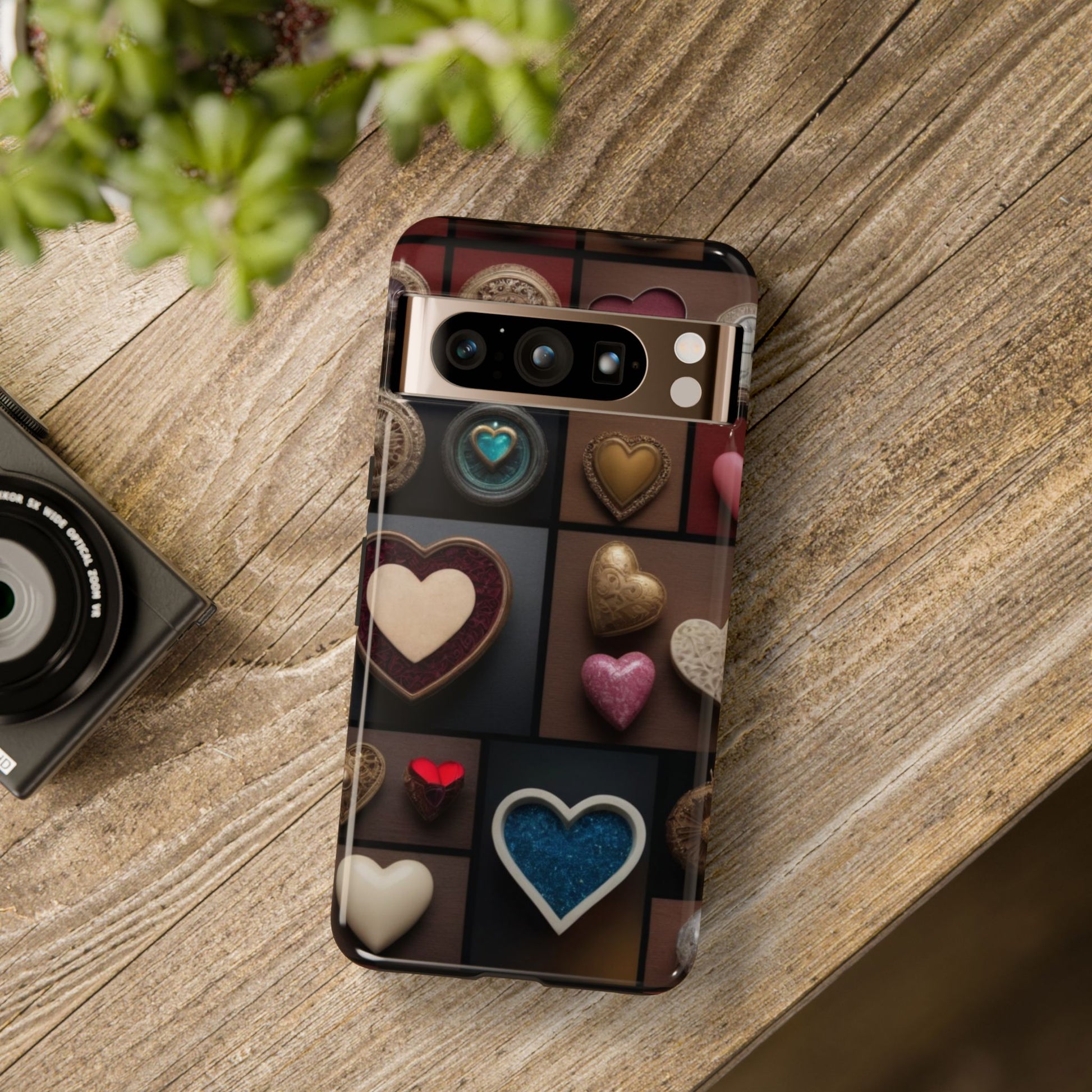 Love Button Phone Case for iPhone 8–16 Pro Max, Pixel 5–8 Pro, Galaxy S10–S24 Ultra - Designed by Thalia