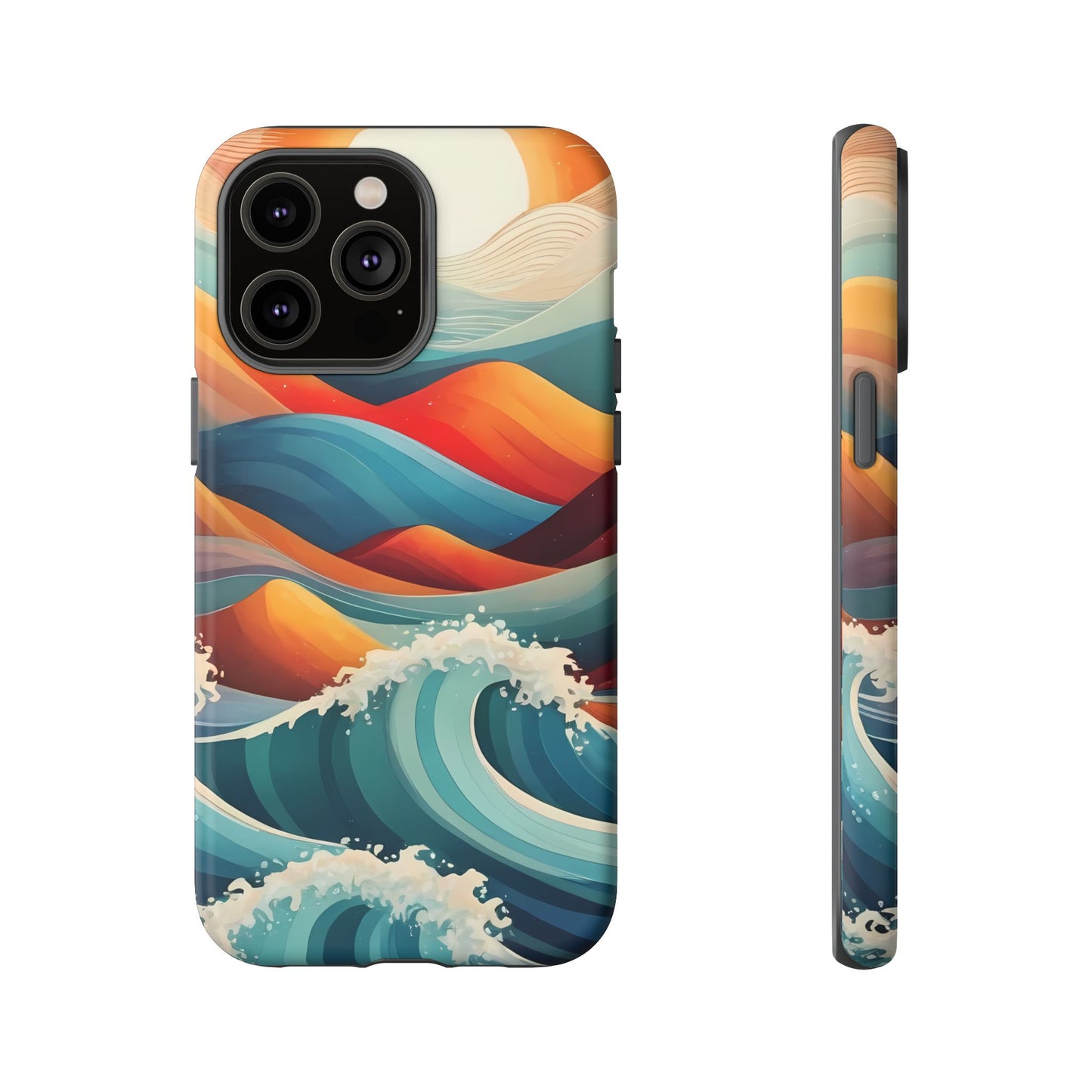 Retro Waves Phone Case for iPhone 8–16 Pro Max, Pixel 5–8 Pro, Galaxy S10–S24 Ultra - Designed by Thalia