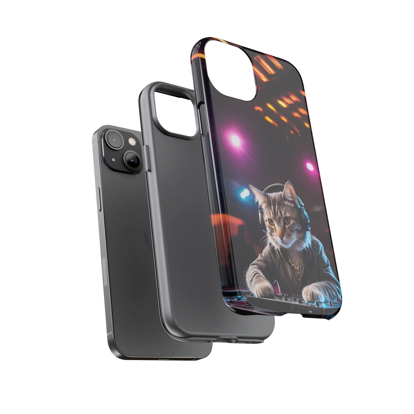 DJ Kitty Phone Case for iPhone 8–16 Pro Max, Pixel 5–8 Pro, Galaxy S10–S24 Ultra - Designed by Thalia