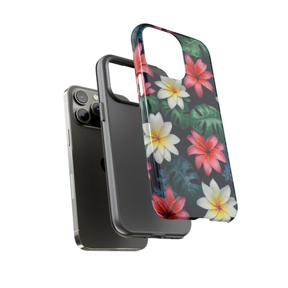 Hawaiian Flowers Phone Case for iPhone 8–16 Pro Max, iPhone 8 Plus–13 Mini, iPhone XS–XS Max, iPhone 11–14 Pro Max - Designed by Thalia