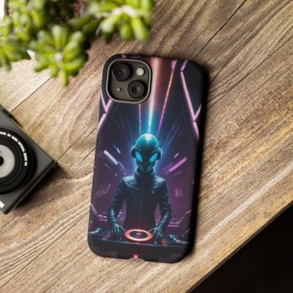 Alien DJ Phone Case for iPhone 8–16 Pro Max, Pixel 5–8 Pro, Galaxy S10–S24 Ultra - Designed by Thalia