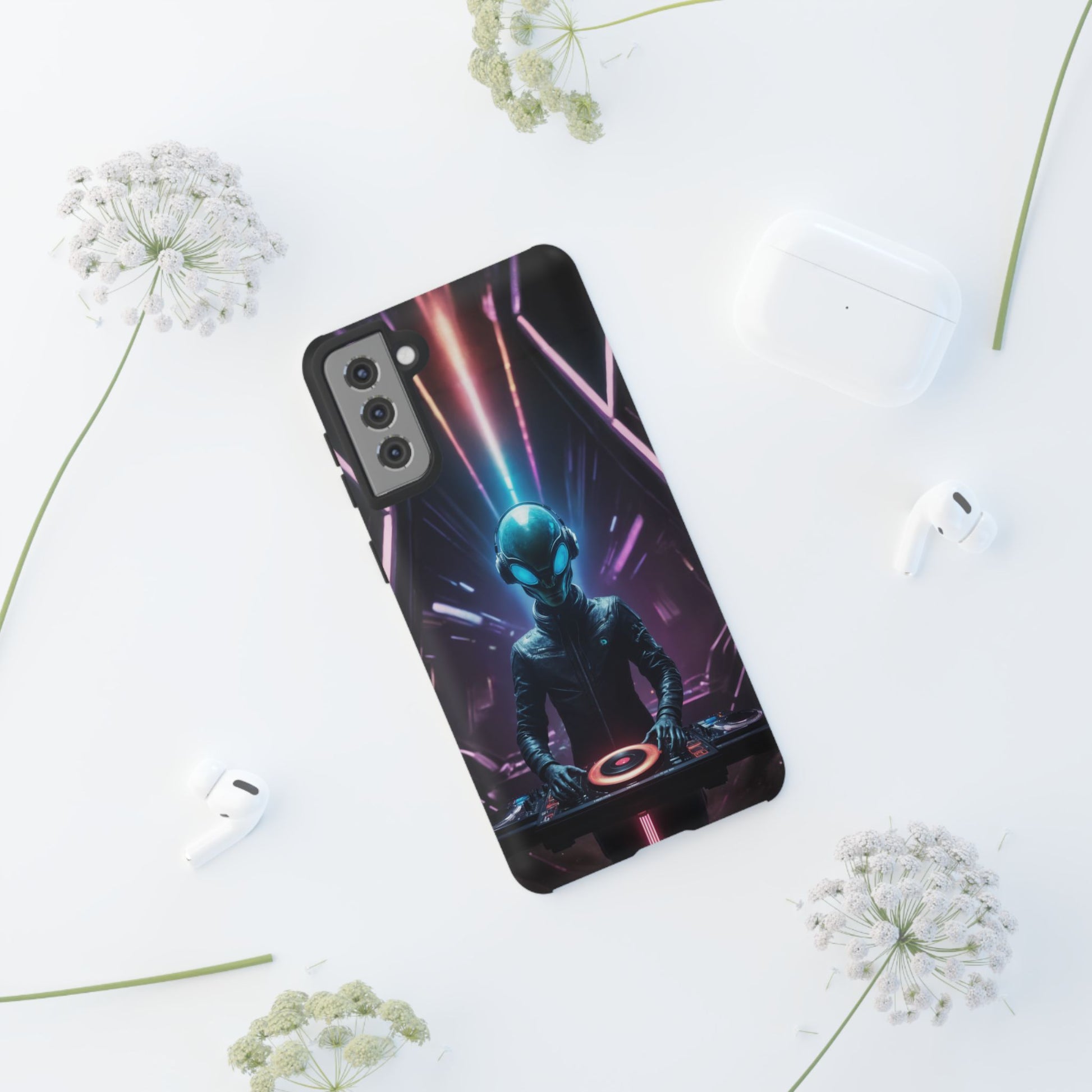 Alien DJ Phone Case for iPhone 8–16 Pro Max, Pixel 5–8 Pro, Galaxy S10–S24 Ultra - Designed by Thalia