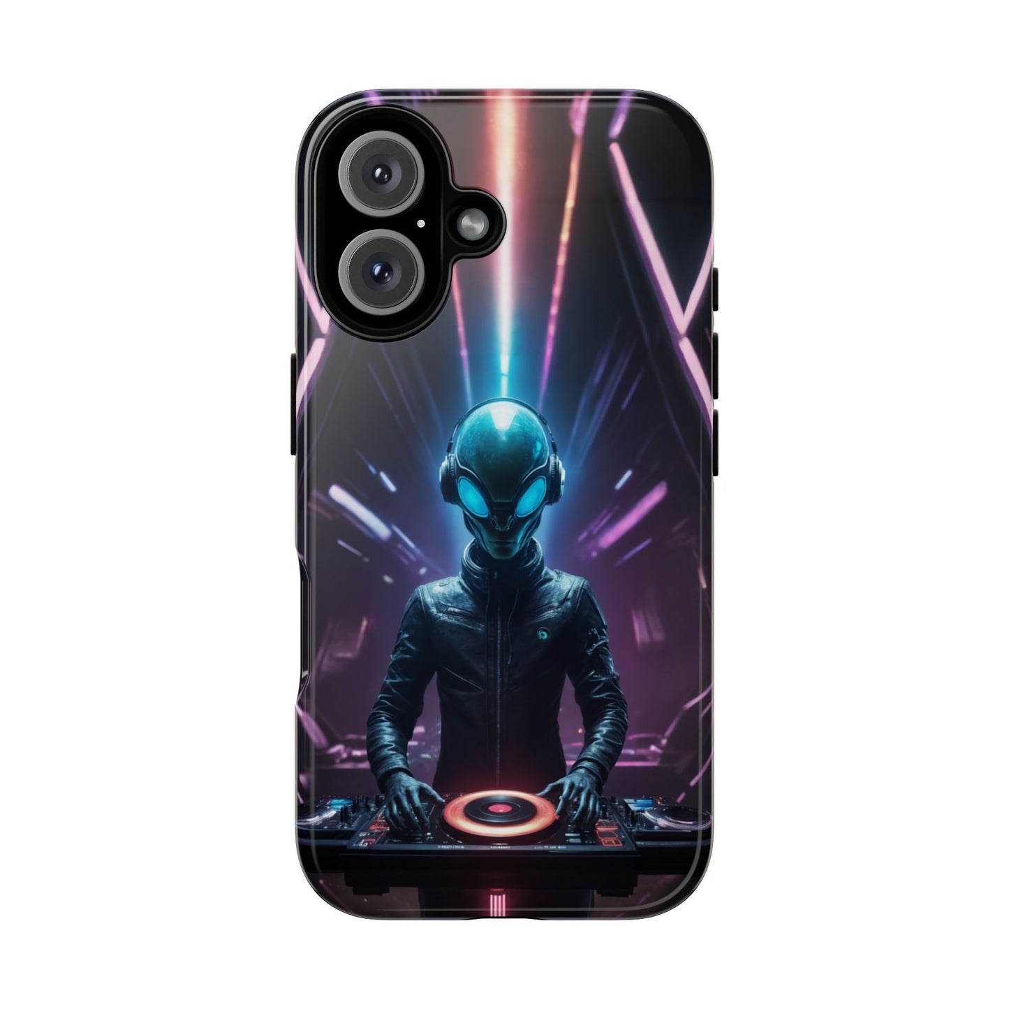 Alien DJ Phone Case for iPhone 8–16 Pro Max, Pixel 5–8 Pro, Galaxy S10–S24 Ultra - Designed by Thalia