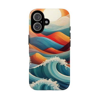 Retro Waves Stylish UV Protected Phone Case for iPhone 8–16 Pro Max, iPhone 8 Plus–13 Mini, iPhone XS–XS Max, iPhone 11–14 Pro Max - Designed by Thalia