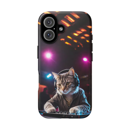 DJ Kitty Phone Case for iPhone 8–16 Pro Max, Pixel 5–8 Pro, Galaxy S10–S24 Ultra - Designed by Thalia