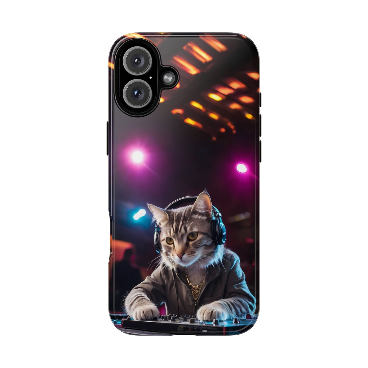 DJ Kitty Phone Case for iPhone 8–16 Pro Max, iPhone 8 Plus–13 Mini, iPhone XS–XS Max, iPhone 11–14 Pro Max - Designed by Thalia