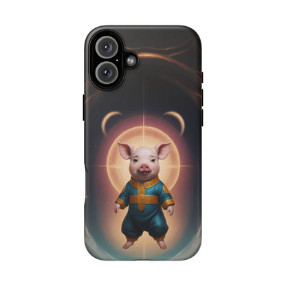 Chinese Zodiac Pig Custom Phone Case for iPhone 8–16 Pro Max, Pixel 5–8 Pro, Galaxy S10–S24 Ultra - Designed by Thalia