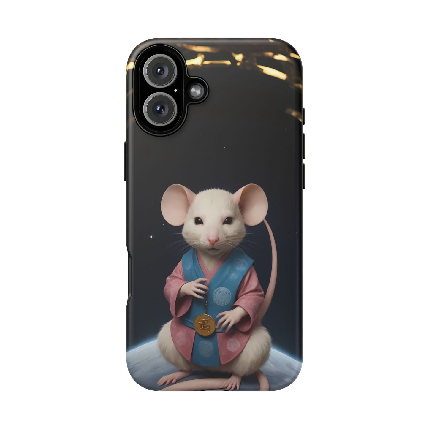 Chinese Zodiac Rat Phone Case for iPhone 8–16 Pro Max, iPhone 8 Plus–13 Mini, iPhone XS–XS Max, iPhone 11–14 Pro Max - Designed by Thalia