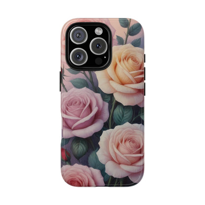 Bloom with Style - Roses Custom Phone Case for iPhone 8–16 Pro Max, iPhone 8 Plus–13 Mini, iPhone XS–XS Max, iPhone 11–14 Pro Max - Designed by Thalia