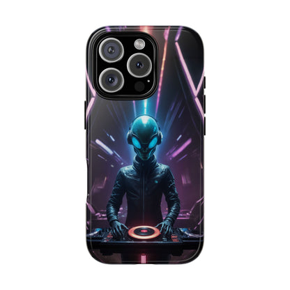 Alien DJ Phone Case for iPhone 8–16 Pro Max, Pixel 5–8 Pro, Galaxy S10–S24 Ultra - Designed by Thalia