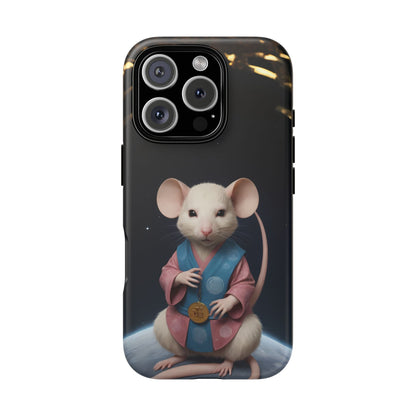 Chinese Zodiac Rat Phone Case for iPhone 8–16 Pro Max, iPhone 8 Plus–13 Mini, iPhone XS–XS Max, iPhone 11–14 Pro Max - Designed by Thalia