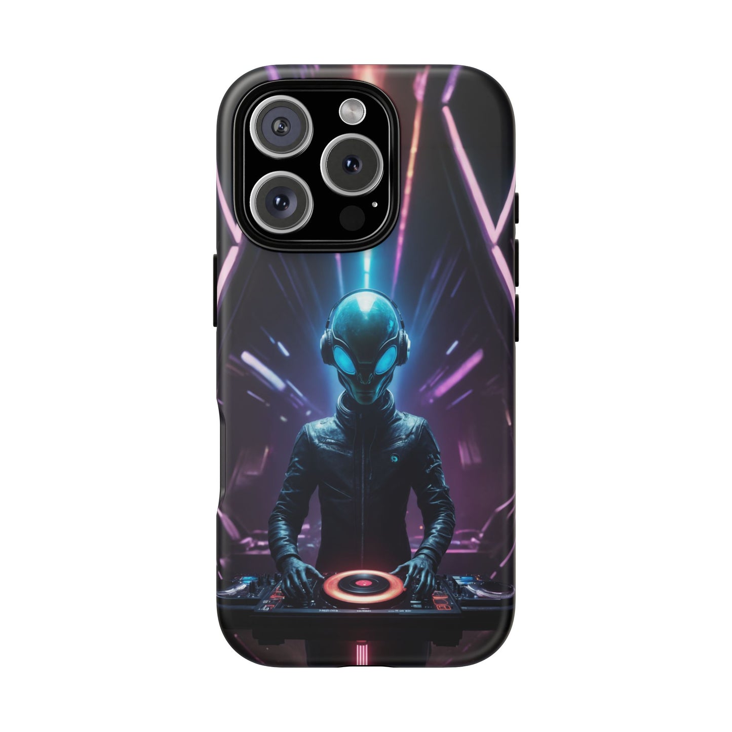 Alien DJ Custom Phone Case for iPhone 8–16 Pro Max, iPhone 8 Plus–13 Mini, iPhone XS–XS Max, iPhone 11–14 Pro Max - Designed by Thalia