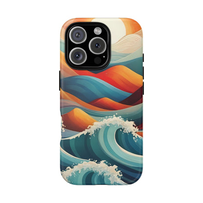 Retro Waves Stylish UV Protected Phone Case for iPhone 8–16 Pro Max, iPhone 8 Plus–13 Mini, iPhone XS–XS Max, iPhone 11–14 Pro Max - Designed by Thalia