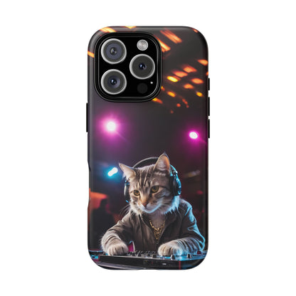 DJ Kitty Phone Case for iPhone 8–16 Pro Max, Pixel 5–8 Pro, Galaxy S10–S24 Ultra - Designed by Thalia