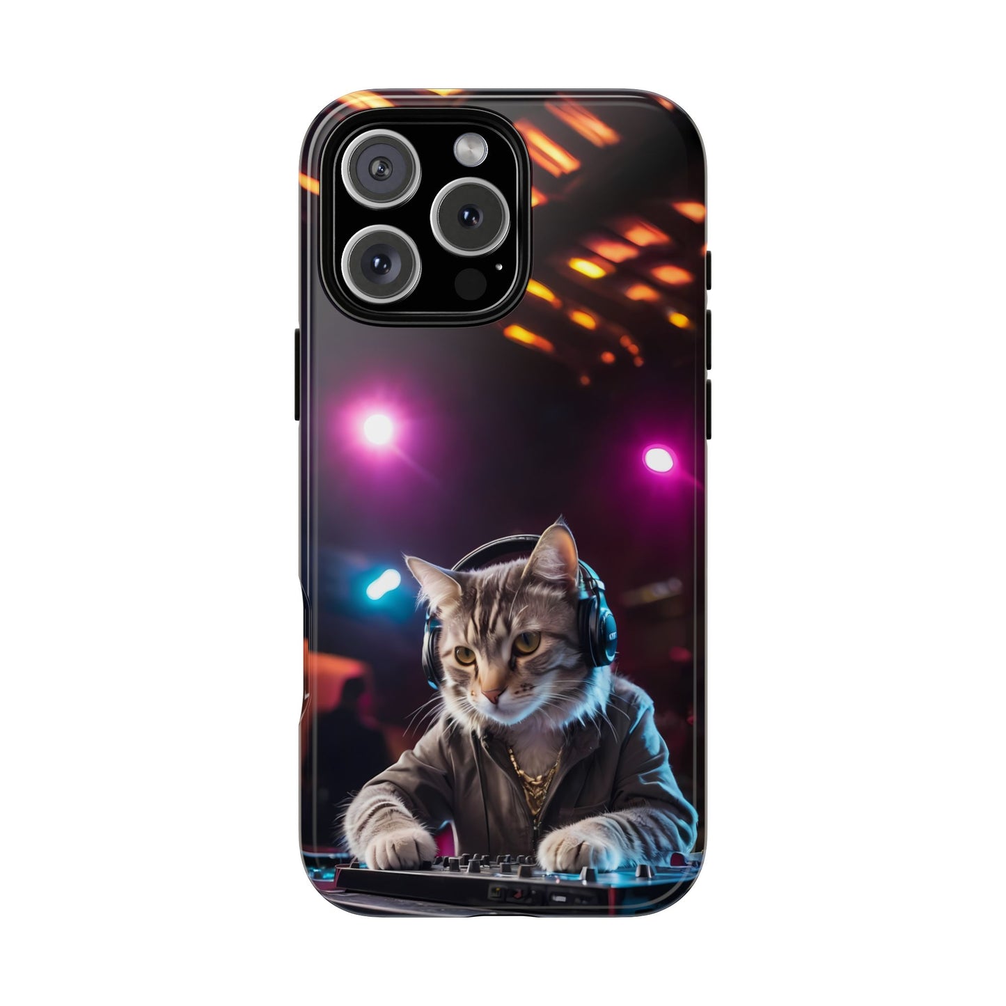 DJ Kitty Phone Case for iPhone 8–16 Pro Max, Pixel 5–8 Pro, Galaxy S10–S24 Ultra - Designed by Thalia