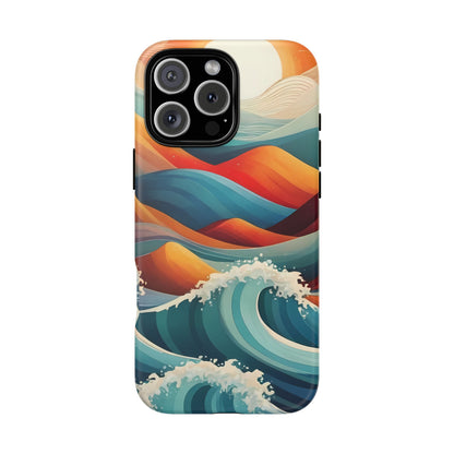 Retro Waves Stylish UV Protected Phone Case for iPhone 8–16 Pro Max, iPhone 8 Plus–13 Mini, iPhone XS–XS Max, iPhone 11–14 Pro Max - Designed by Thalia