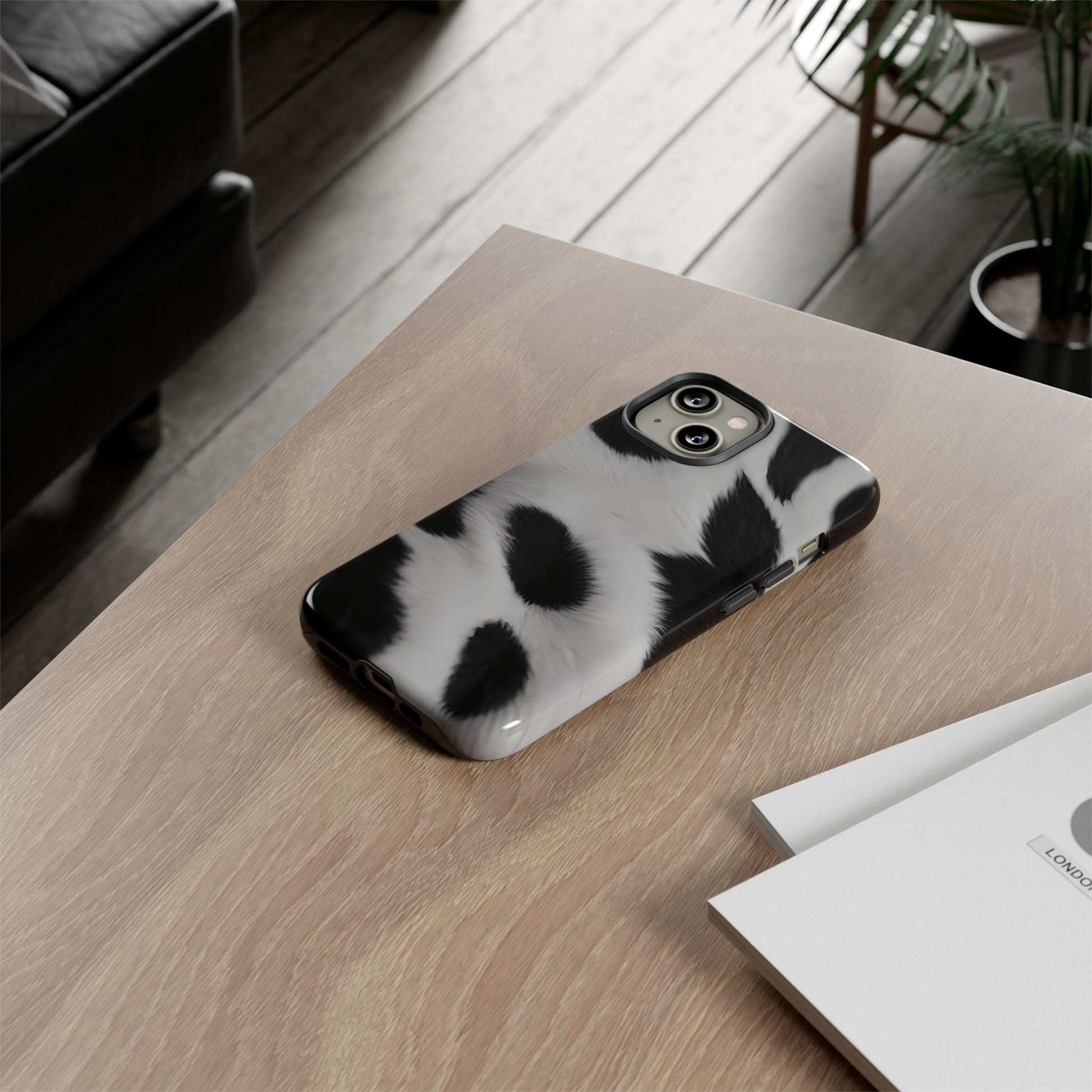 Chic Bovine Elegance Custom Phone Case for iPhone 8–16 Pro Max, iPhone 8 Plus–13 Mini, iPhone XS–XS Max, iPhone 11–14 Pro Max - Designed by Thalia