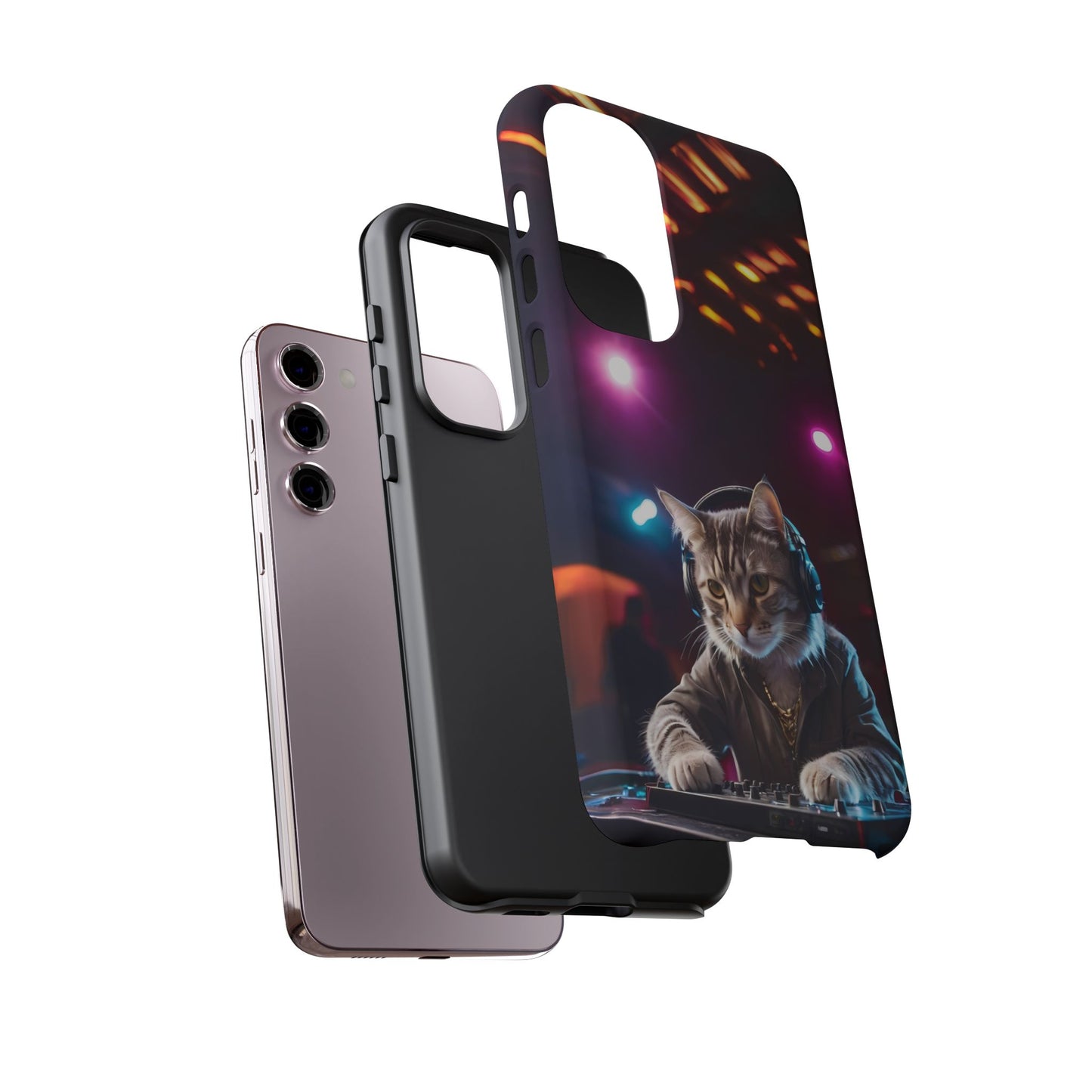 DJ Kitty Phone Case for iPhone 8–16 Pro Max, Pixel 5–8 Pro, Galaxy S10–S24 Ultra - Designed by Thalia