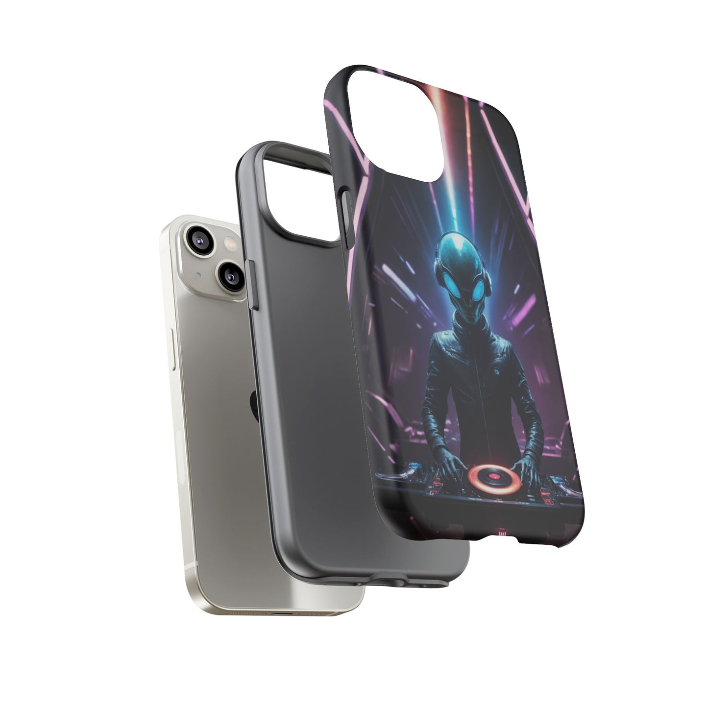 Alien DJ Phone Case for iPhone 8–16 Pro Max, Pixel 5–8 Pro, Galaxy S10–S24 Ultra - Designed by Thalia