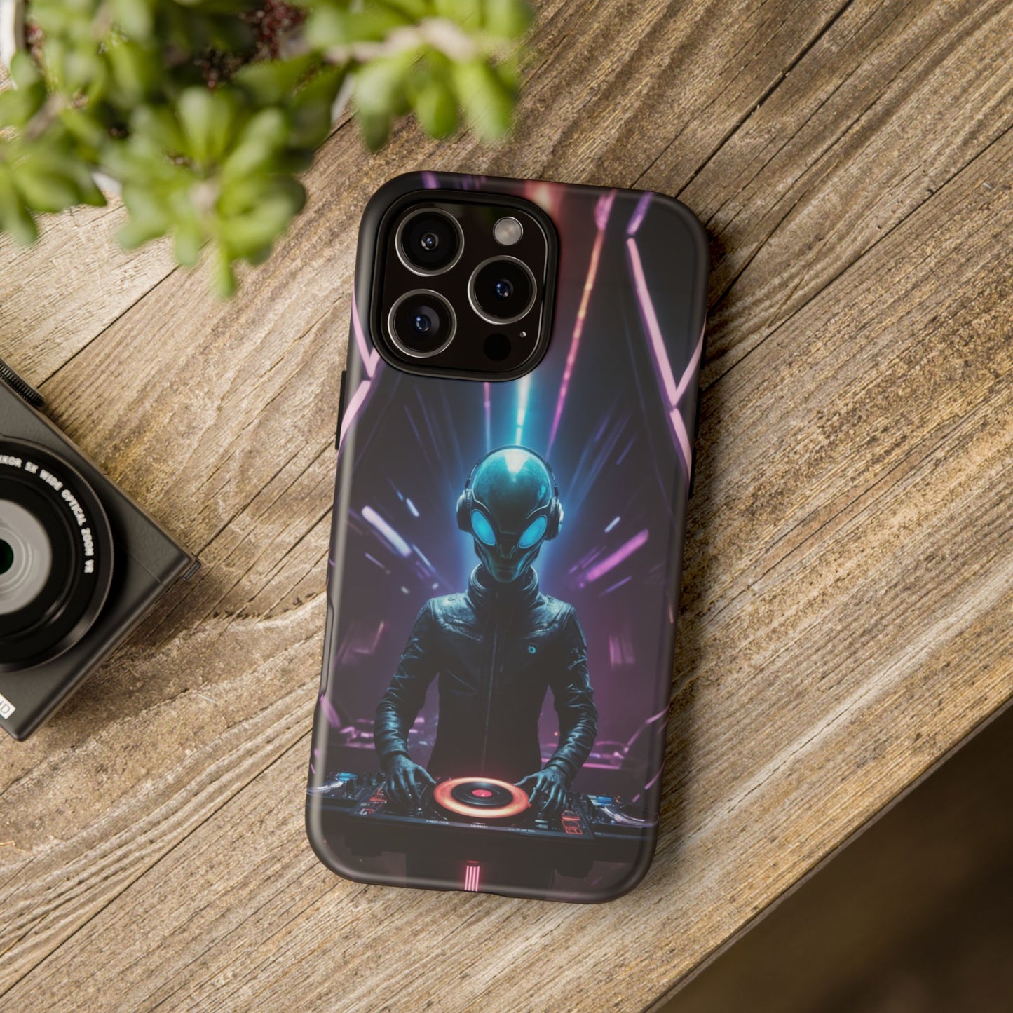 Alien DJ Phone Case for iPhone 8–16 Pro Max, Pixel 5–8 Pro, Galaxy S10–S24 Ultra - Designed by Thalia