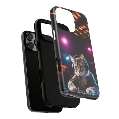 DJ Kitty Phone Case for iPhone 8–16 Pro Max, Pixel 5–8 Pro, Galaxy S10–S24 Ultra - Designed by Thalia