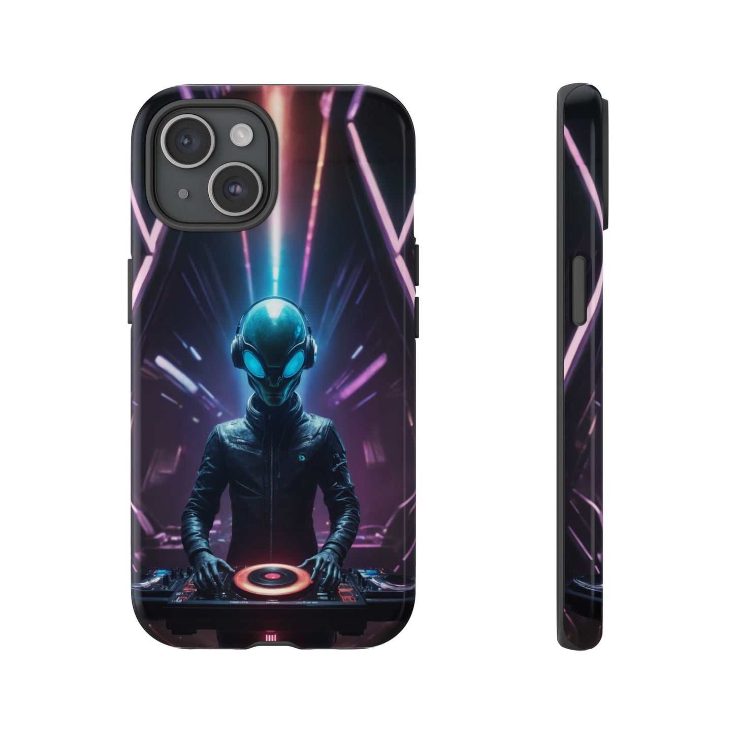 Alien DJ Phone Case for iPhone 8–16 Pro Max, Pixel 5–8 Pro, Galaxy S10–S24 Ultra - Designed by Thalia