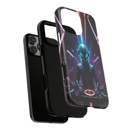 Alien DJ Phone Case for iPhone 8–16 Pro Max, Pixel 5–8 Pro, Galaxy S10–S24 Ultra - Designed by Thalia