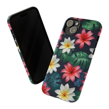 Hawaiian Flowers Phone Case for iPhone 8–16 Pro Max, iPhone 8 Plus–13 Mini, iPhone XS–XS Max, iPhone 11–14 Pro Max - Designed by Thalia