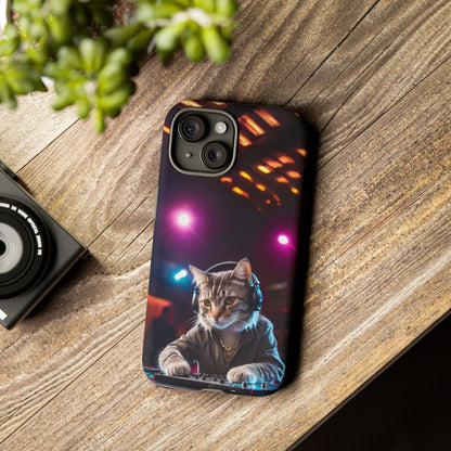 DJ Kitty Phone Case for iPhone 8–16 Pro Max, Pixel 5–8 Pro, Galaxy S10–S24 Ultra - Designed by Thalia