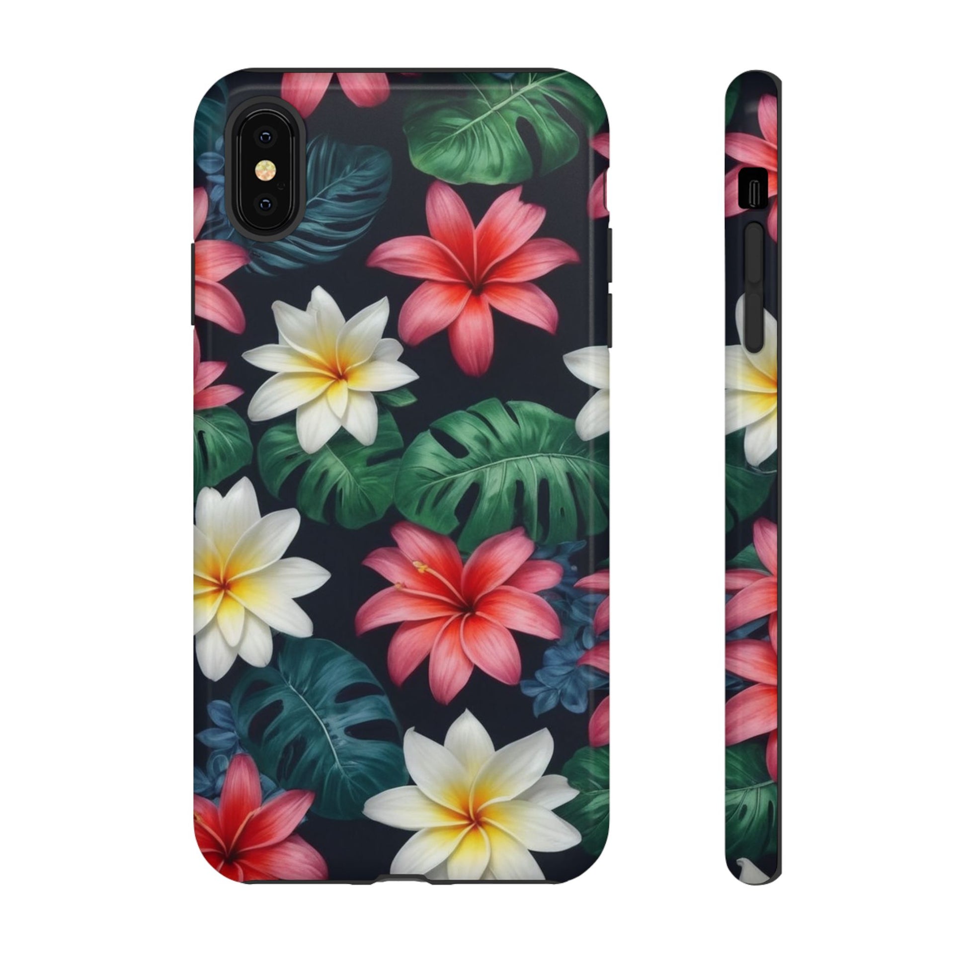 Hawaiian Flowers Phone Case for iPhone 8–16 Pro Max, iPhone 8 Plus–13 Mini, iPhone XS–XS Max, iPhone 11–14 Pro Max - Designed by Thalia