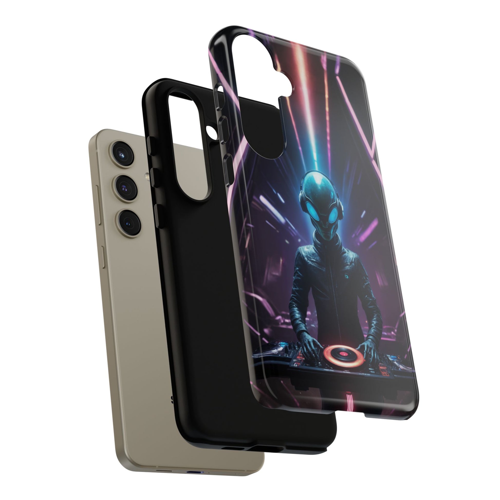 Alien DJ Phone Case for iPhone 8–16 Pro Max, Pixel 5–8 Pro, Galaxy S10–S24 Ultra - Designed by Thalia