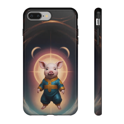 Chinese Zodiac Pig Custom Phone Case for iPhone 8–16 Pro Max, Pixel 5–8 Pro, Galaxy S10–S24 Ultra - Designed by Thalia