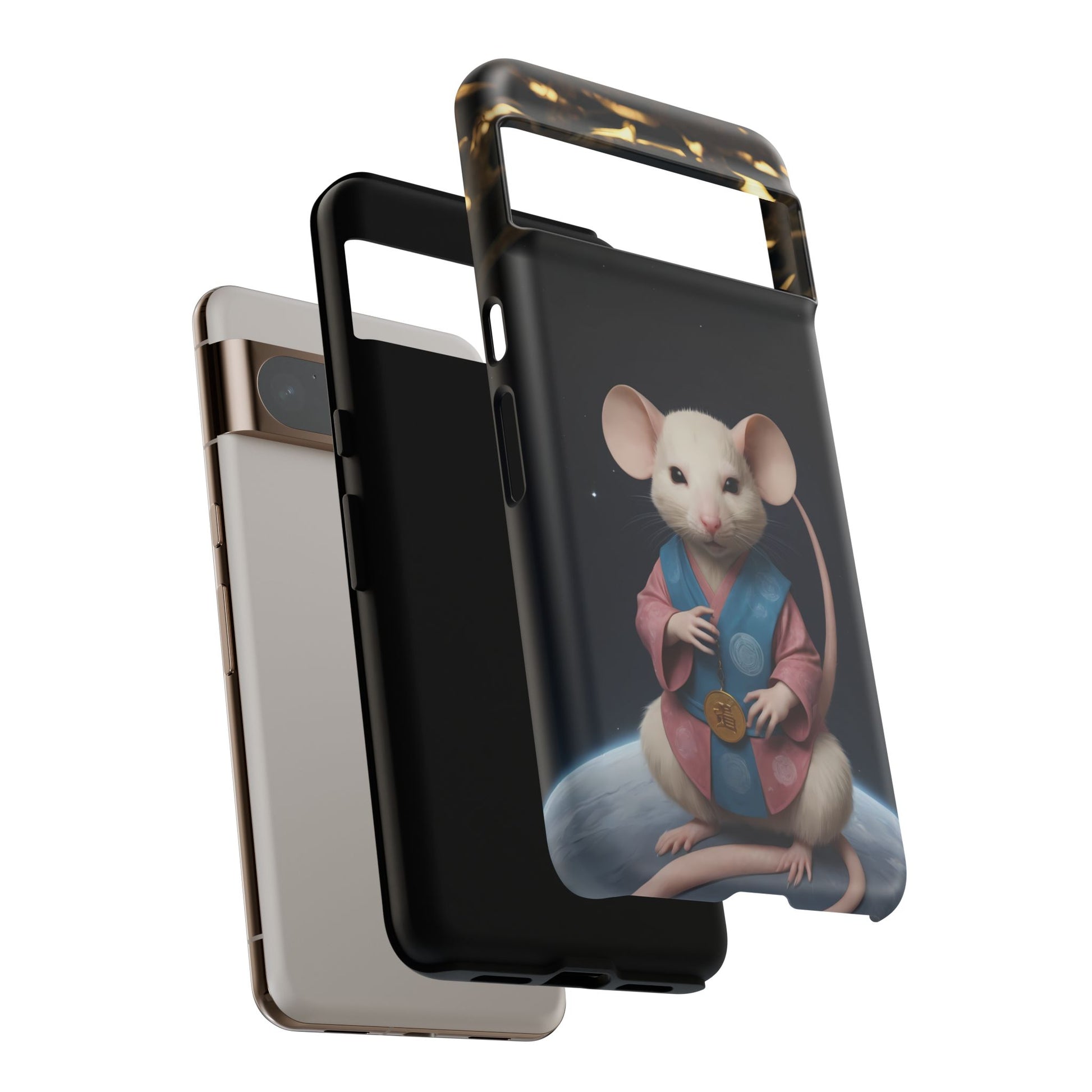 Chinese Zodiac Rat Phone Case for Google Pixel 8 Pro, Pixel 8, Pixel 7, Pixel 6 Pro, Pixel 6, Pixel 5 5G - Designed by Thalia