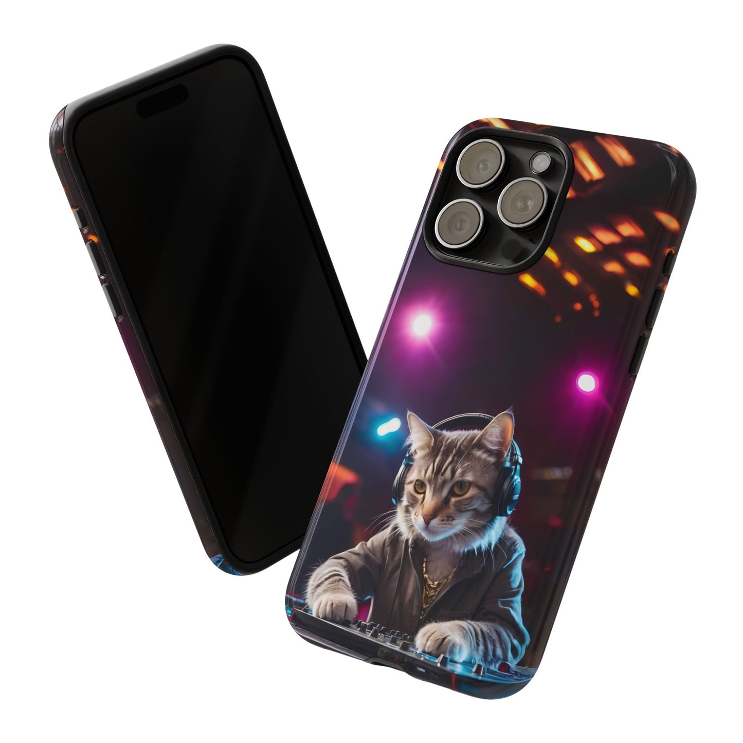 DJ Kitty Phone Case for iPhone 8–16 Pro Max, Pixel 5–8 Pro, Galaxy S10–S24 Ultra - Designed by Thalia