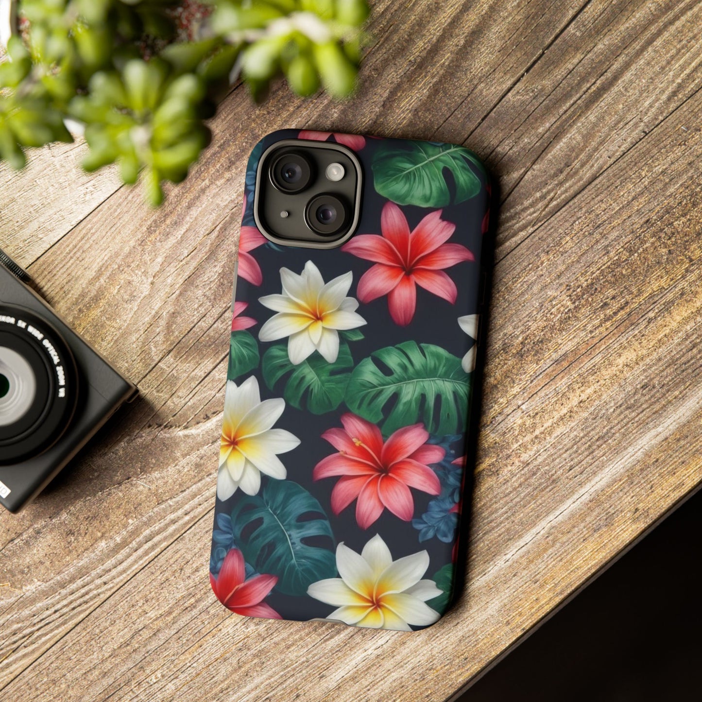 Hawaiian Flowers Phone Case for iPhone 8–16 Pro Max, iPhone 8 Plus–13 Mini, iPhone XS–XS Max, iPhone 11–14 Pro Max - Designed by Thalia