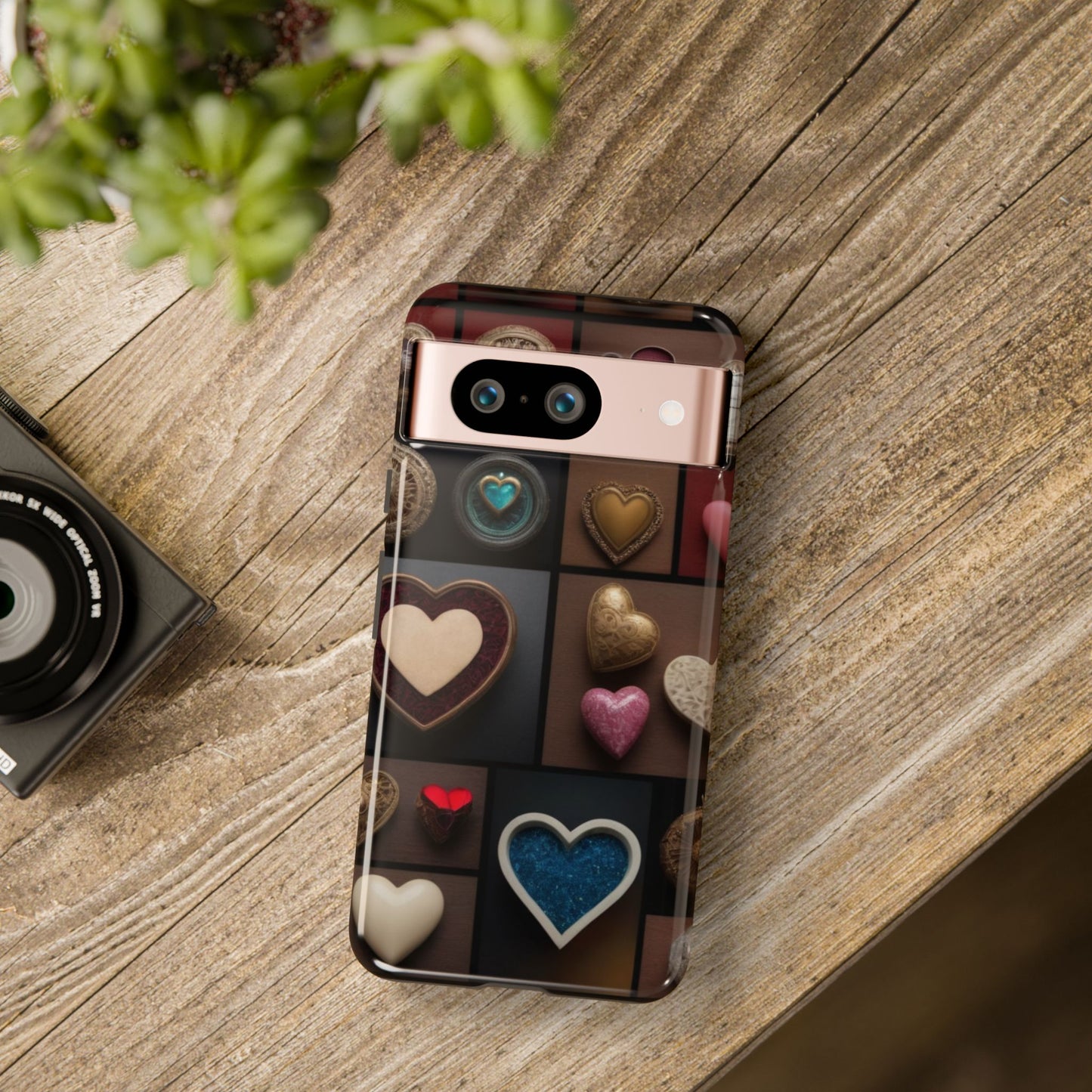 Love Button Phone Case for iPhone 8–16 Pro Max, Pixel 5–8 Pro, Galaxy S10–S24 Ultra - Designed by Thalia