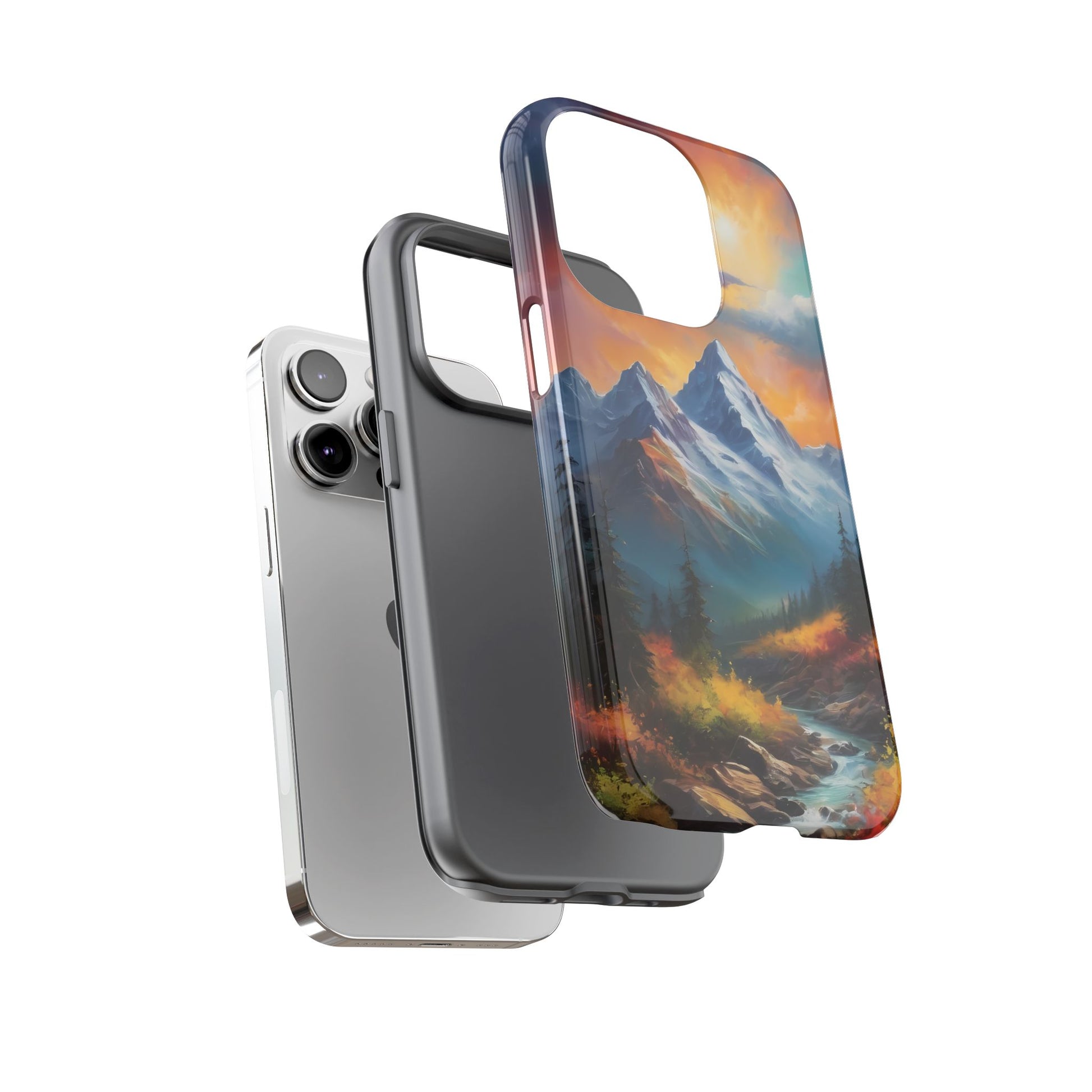 Mystic Mountains Stylish Unique UV Protected Phone Case for iPhone 8–16 Pro Max, iPhone 8 Plus–13 Mini, iPhone XS–XS Max, iPhone 11–14 Pro Max - Designed by Thalia