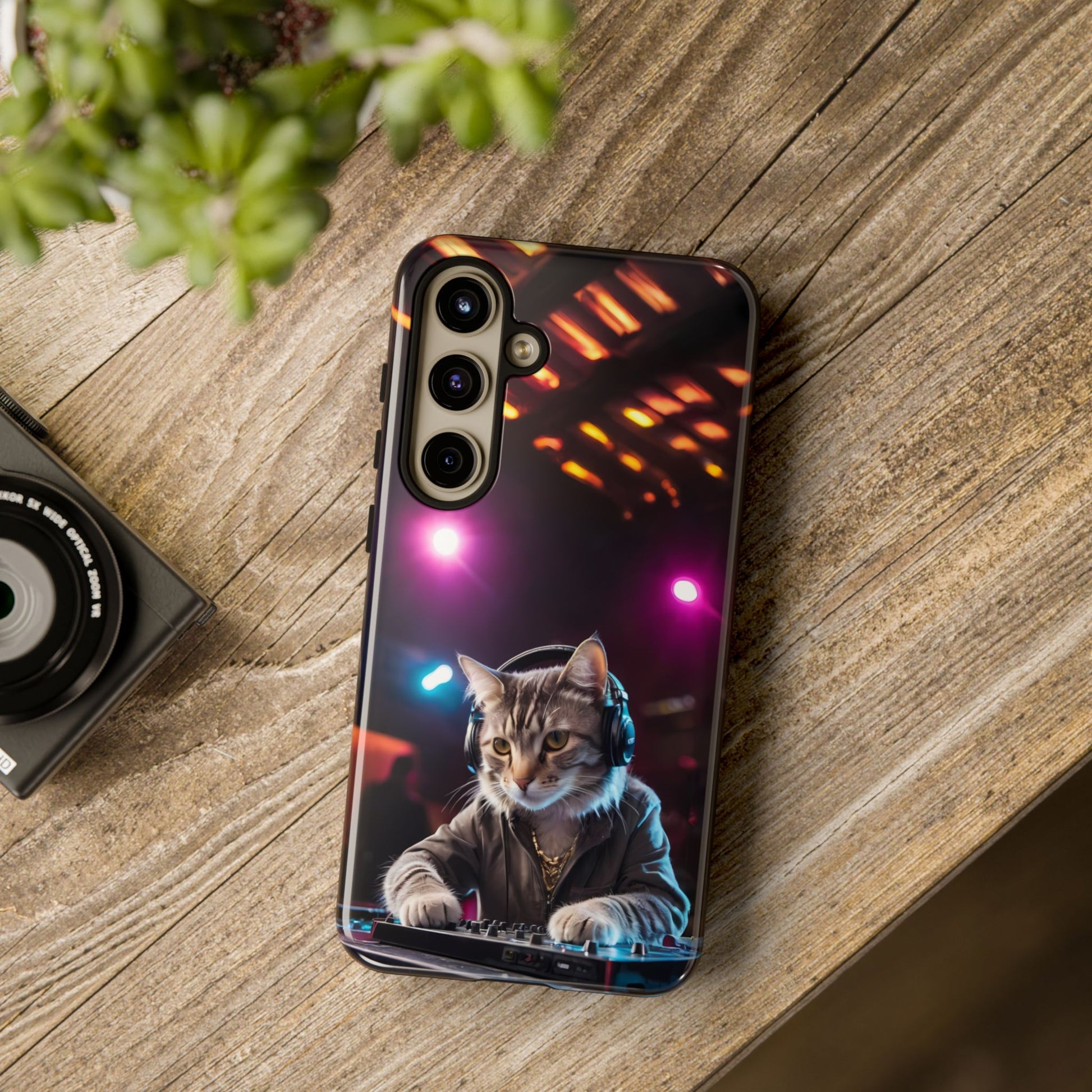 DJ Kitty Phone Case for iPhone 8–16 Pro Max, Pixel 5–8 Pro, Galaxy S10–S24 Ultra - Designed by Thalia