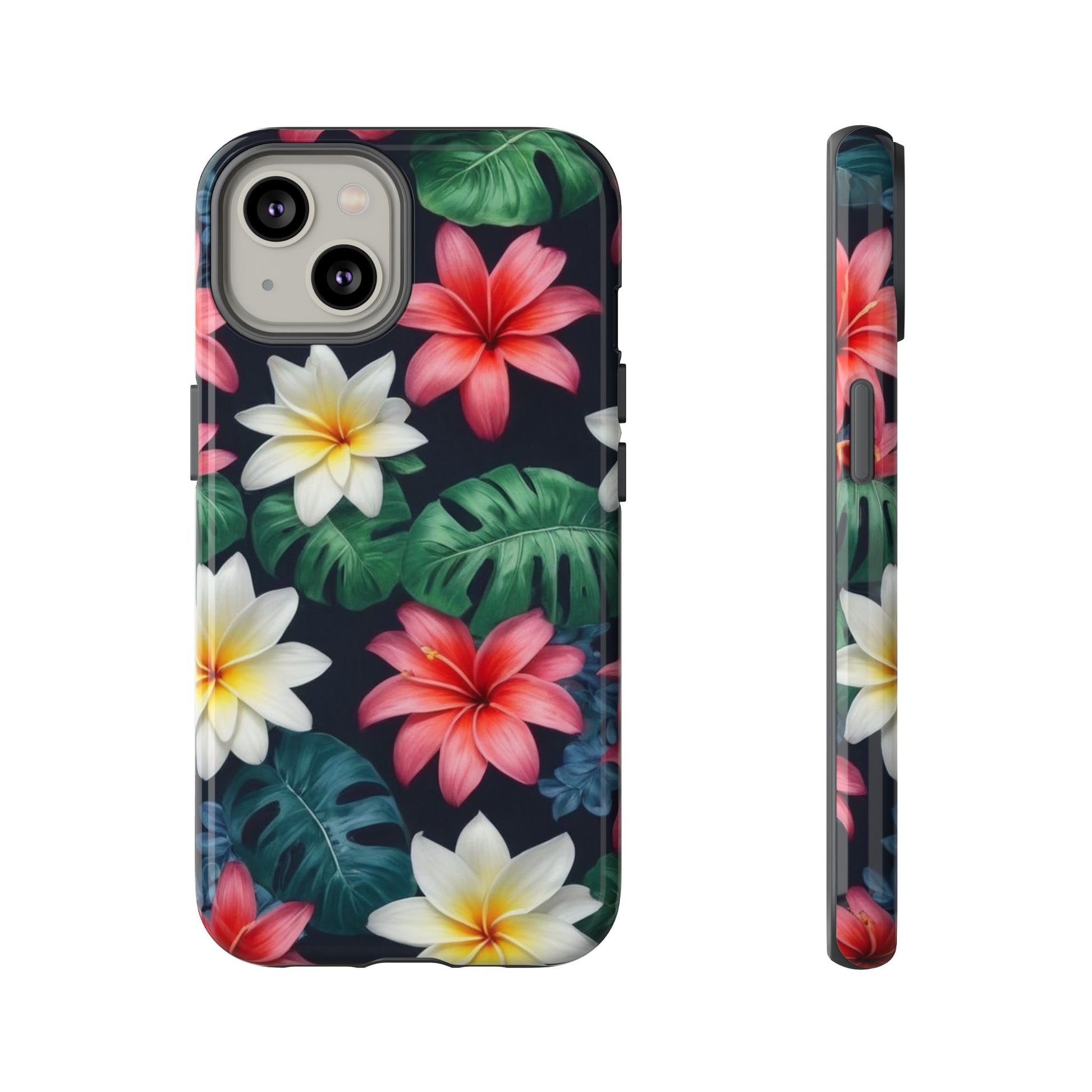 Hawaiian Flowers Phone Case for iPhone 8–16 Pro Max, iPhone 8 Plus–13 Mini, iPhone XS–XS Max, iPhone 11–14 Pro Max - Designed by Thalia