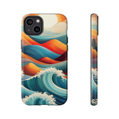 Retro Waves Phone Case for iPhone 8–16 Pro Max, Pixel 5–8 Pro, Galaxy S10–S24 Ultra - Designed by Thalia