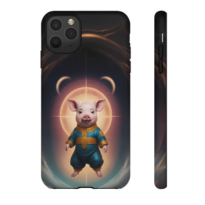 Chinese Zodiac Pig Custom Phone Case for iPhone 8–16 Pro Max, Pixel 5–8 Pro, Galaxy S10–S24 Ultra - Designed by Thalia