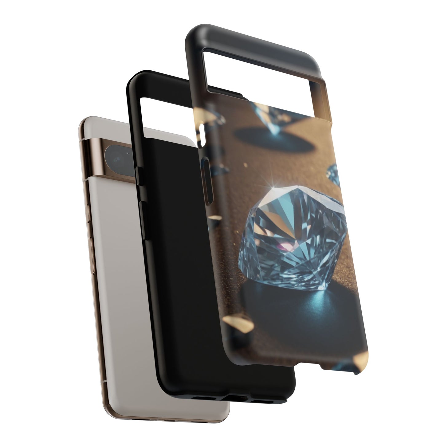 Raining Diamonds Phone Case for Google Pixel 8–Pixel 8 Pro, Pixel 7, Pixel 6 Pro, Pixel 6, Pixel 5 5G - Designed by Thalia