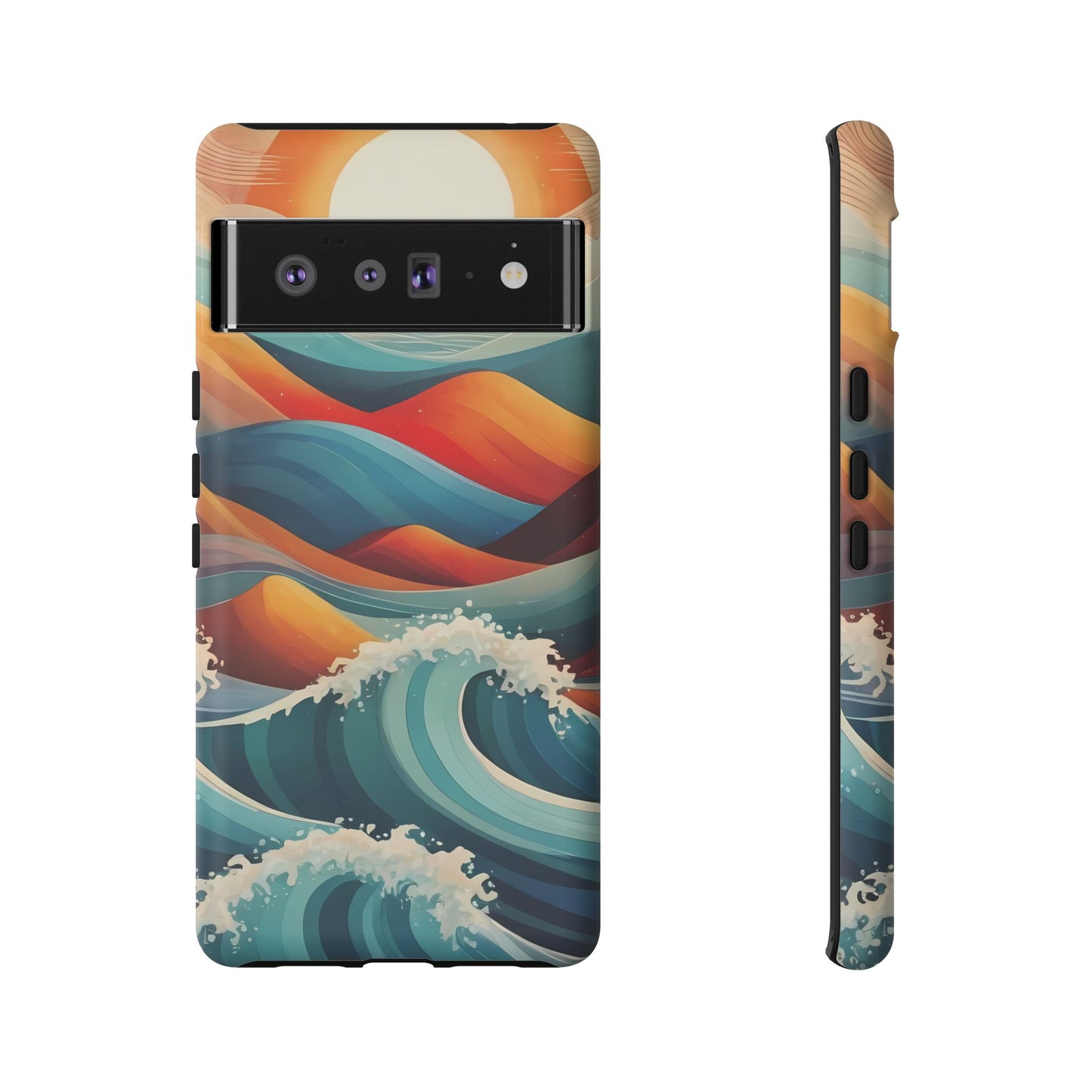 Retro Waves Phone Case for iPhone 8–16 Pro Max, Pixel 5–8 Pro, Galaxy S10–S24 Ultra - Designed by Thalia