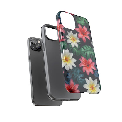 Hawaiian Flowers Phone Case for iPhone 8–16 Pro Max, iPhone 8 Plus–13 Mini, iPhone XS–XS Max, iPhone 11–14 Pro Max - Designed by Thalia