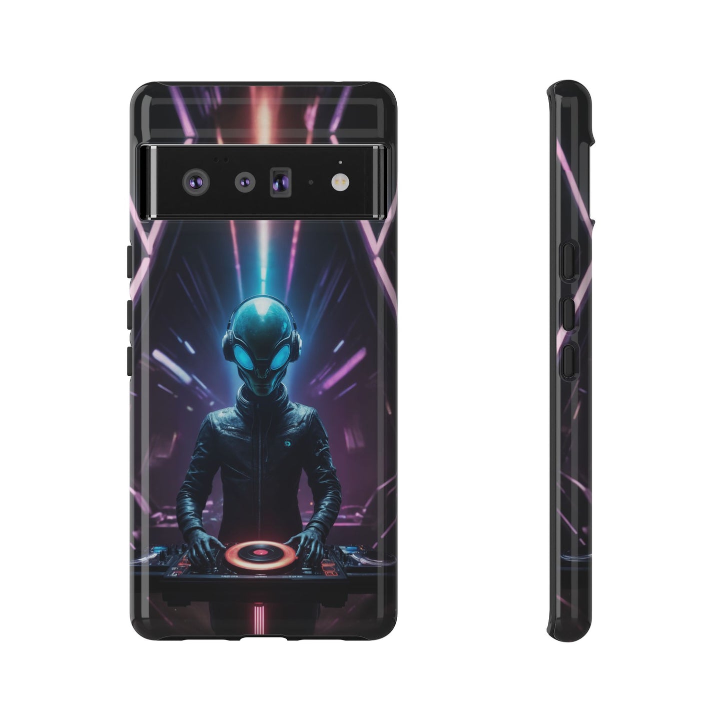 Alien DJ Phone Case for iPhone 8–16 Pro Max, Pixel 5–8 Pro, Galaxy S10–S24 Ultra - Designed by Thalia